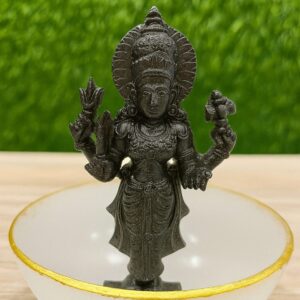 Pyrite lakshmi with selenite bowl